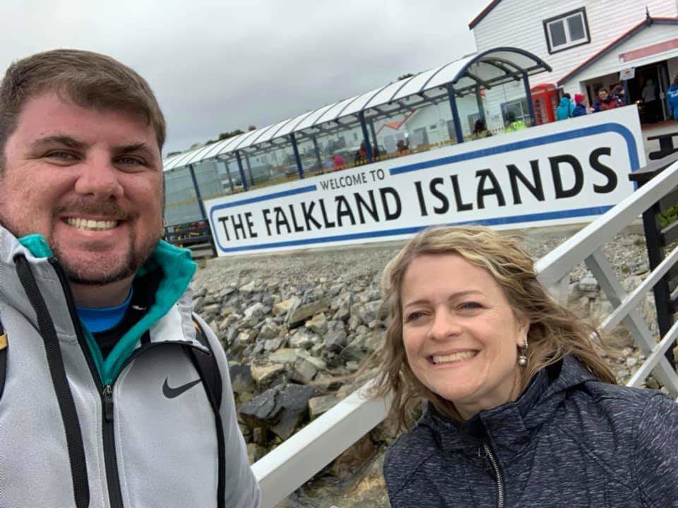 Steve and Laura Philips in Falkland Islands